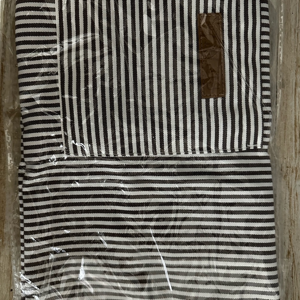 Black and White Striped Fabric Apron